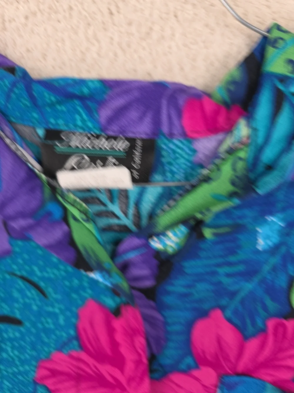Vintage Michele Leslie of California Tropical Floral Aloha Button Down Shirt - Picture 2 of 13